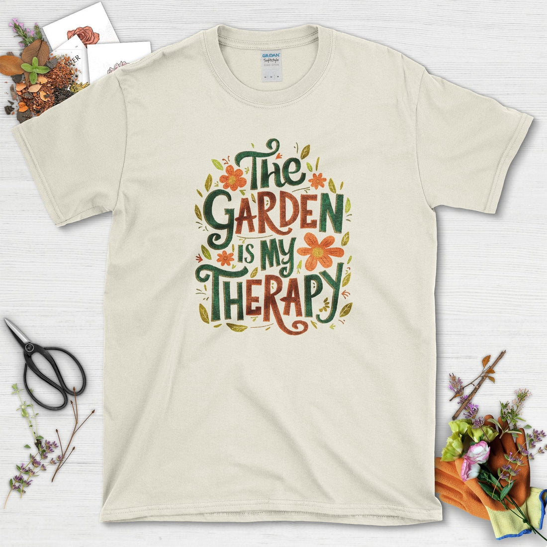 The Garden Is My Therapy Themed Graphic T-Shirt