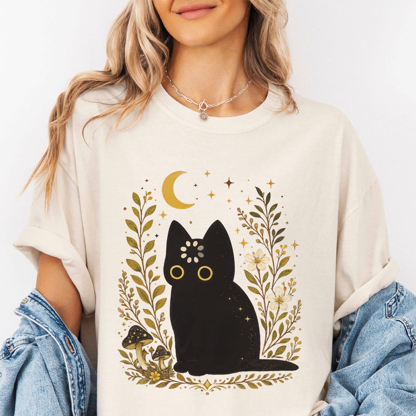 Black Cat Thinking T-Shirt
