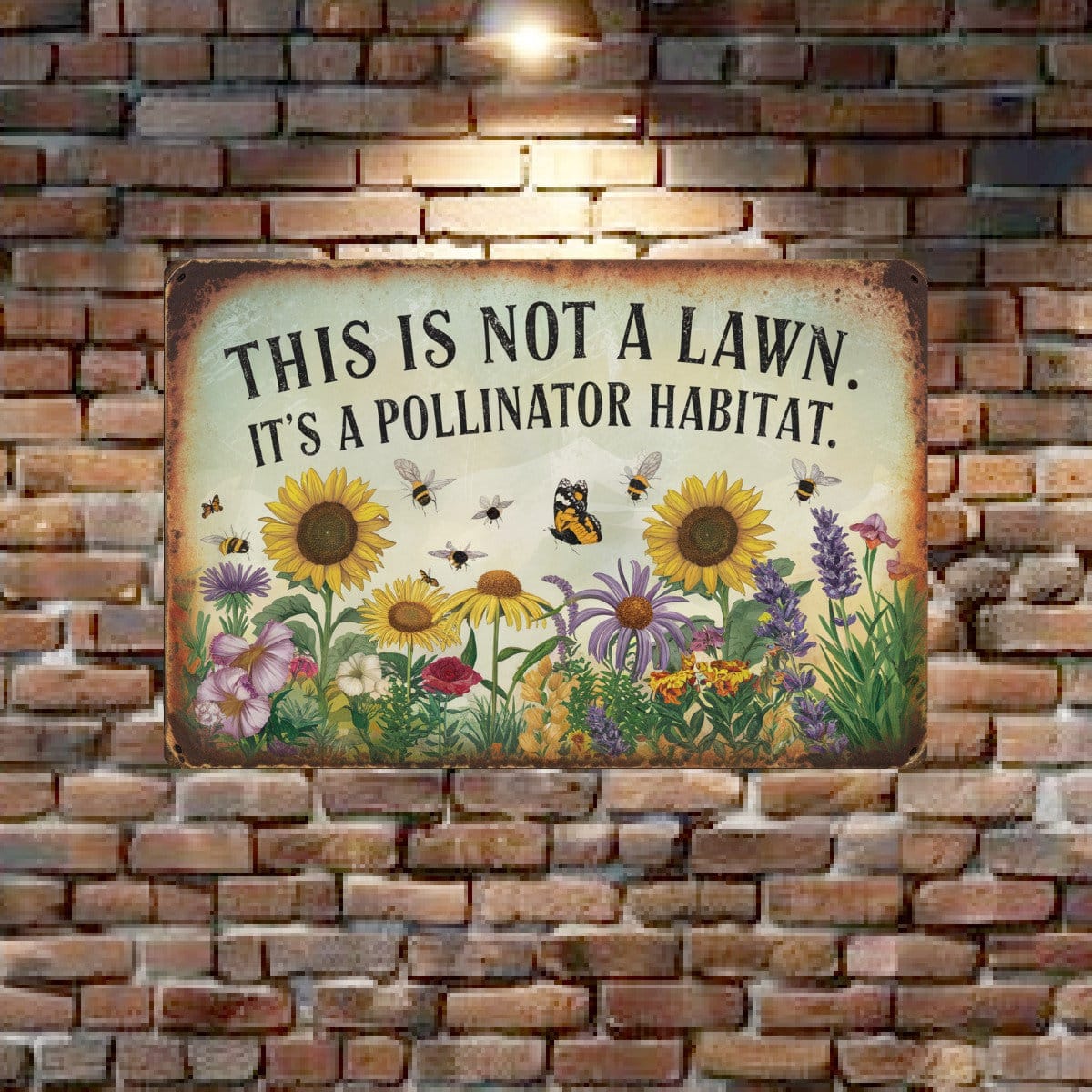 This Is Not A Lawn. It's A Pollinator Habitat Metal Sign