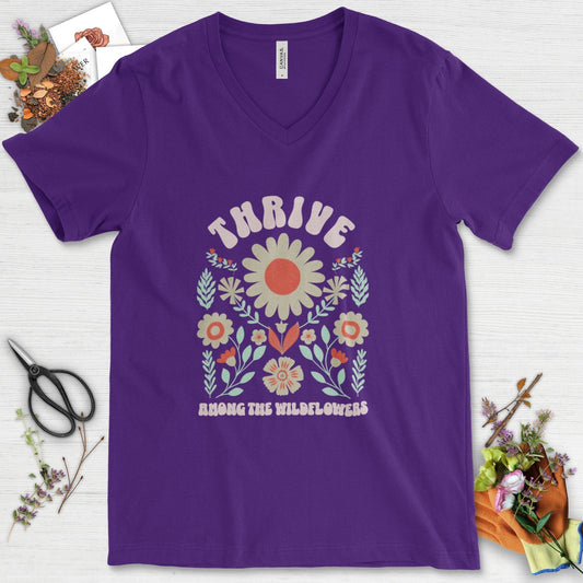 Thrive Among the Wildflowers V-Neck