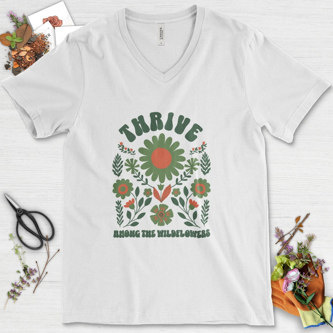 Thrive Among the Wildflowers V-Neck