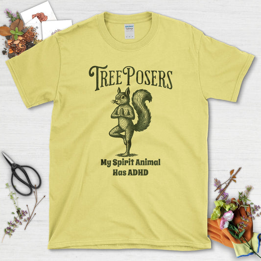 Tree Posers Squirrel Yoga T-Shirt