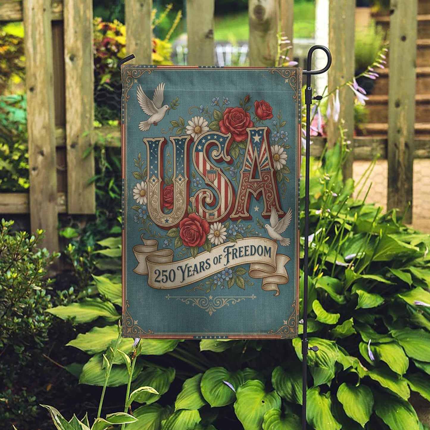 USA 250 Years of Freedom Garden Flag