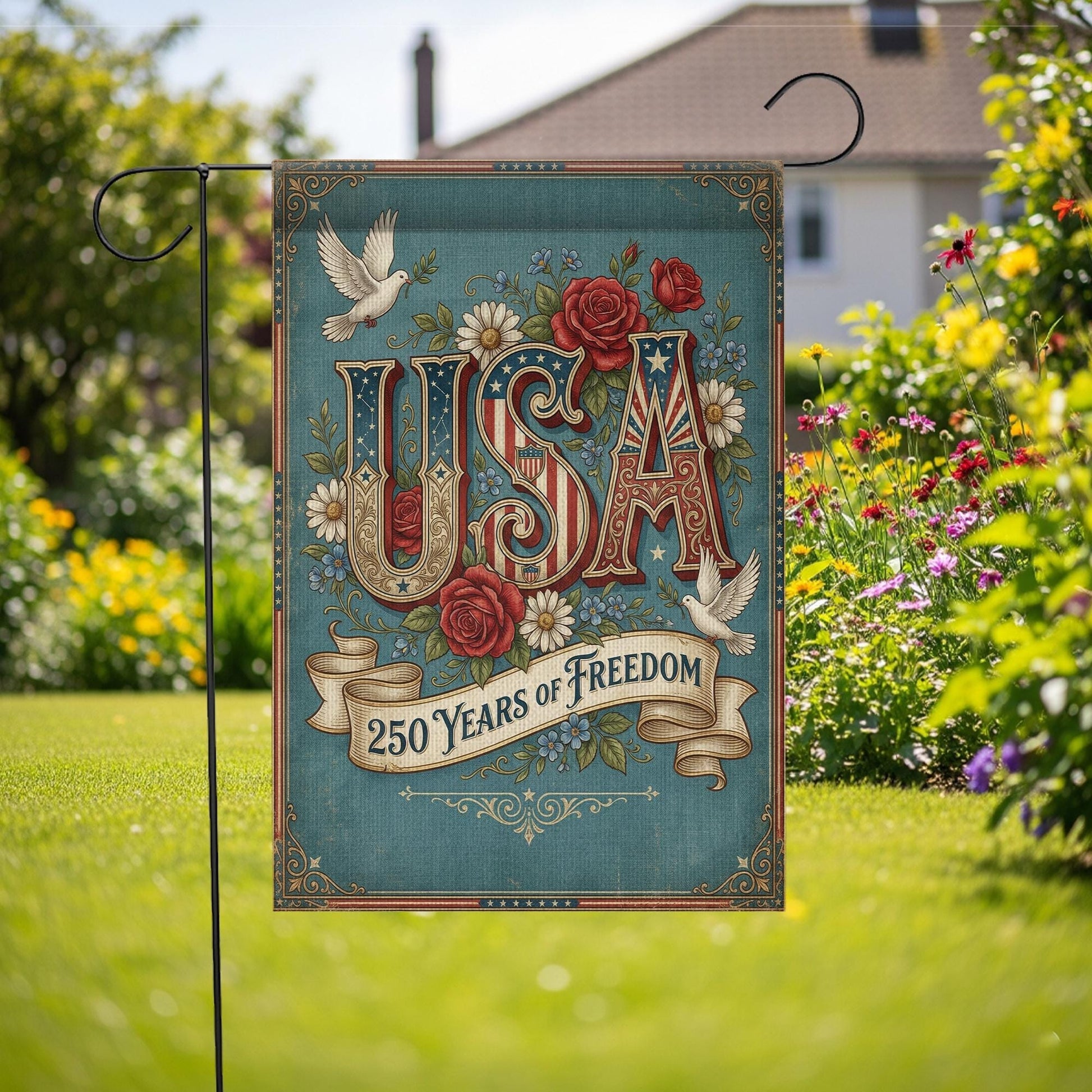 USA 250 Years of Freedom Garden Flag