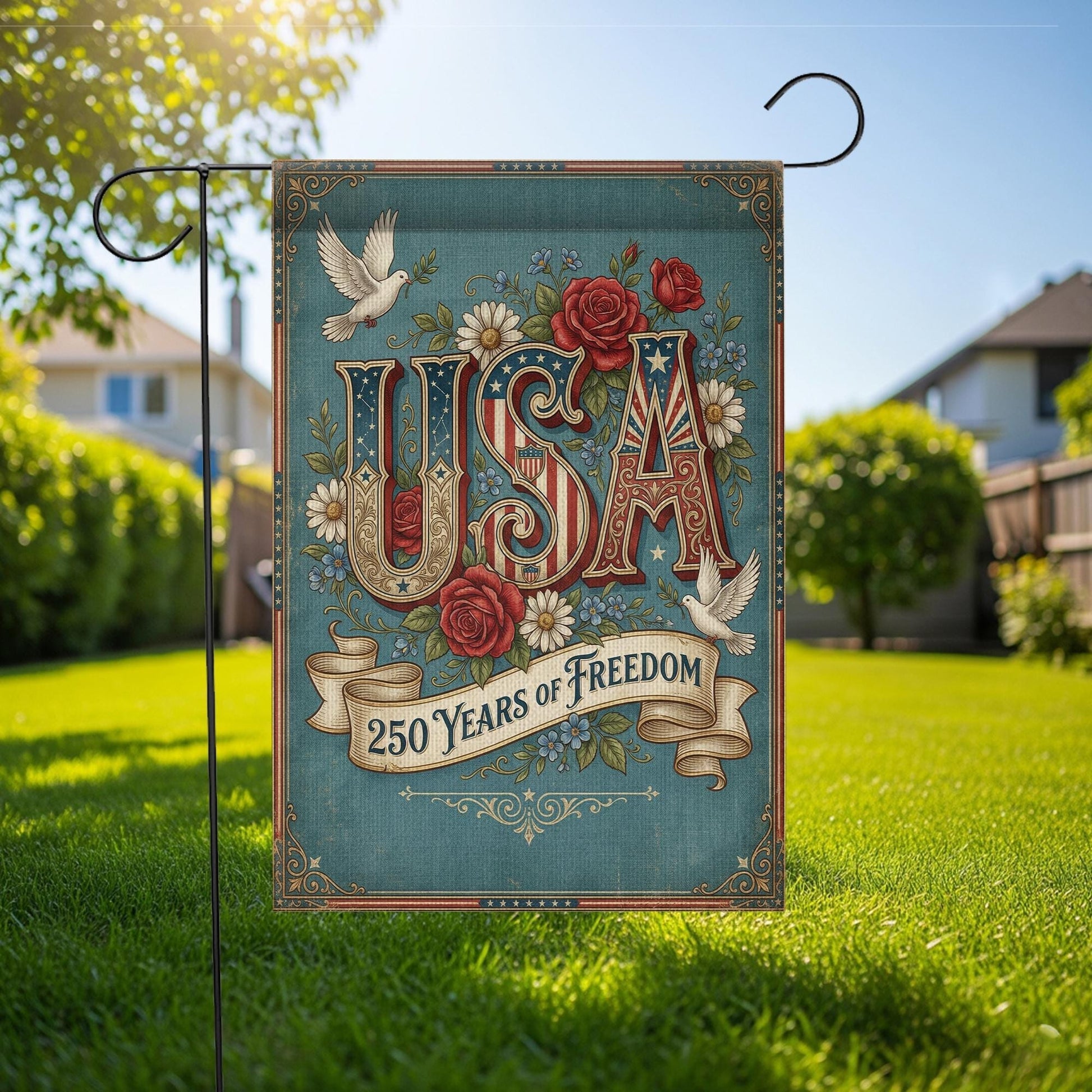 USA 250 Years of Freedom Garden Flag