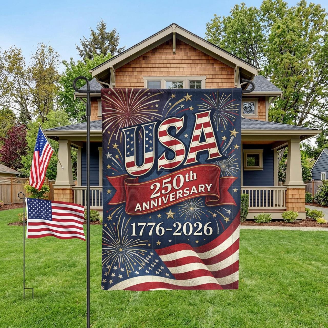 USA 250th Anniversary Garden Flag