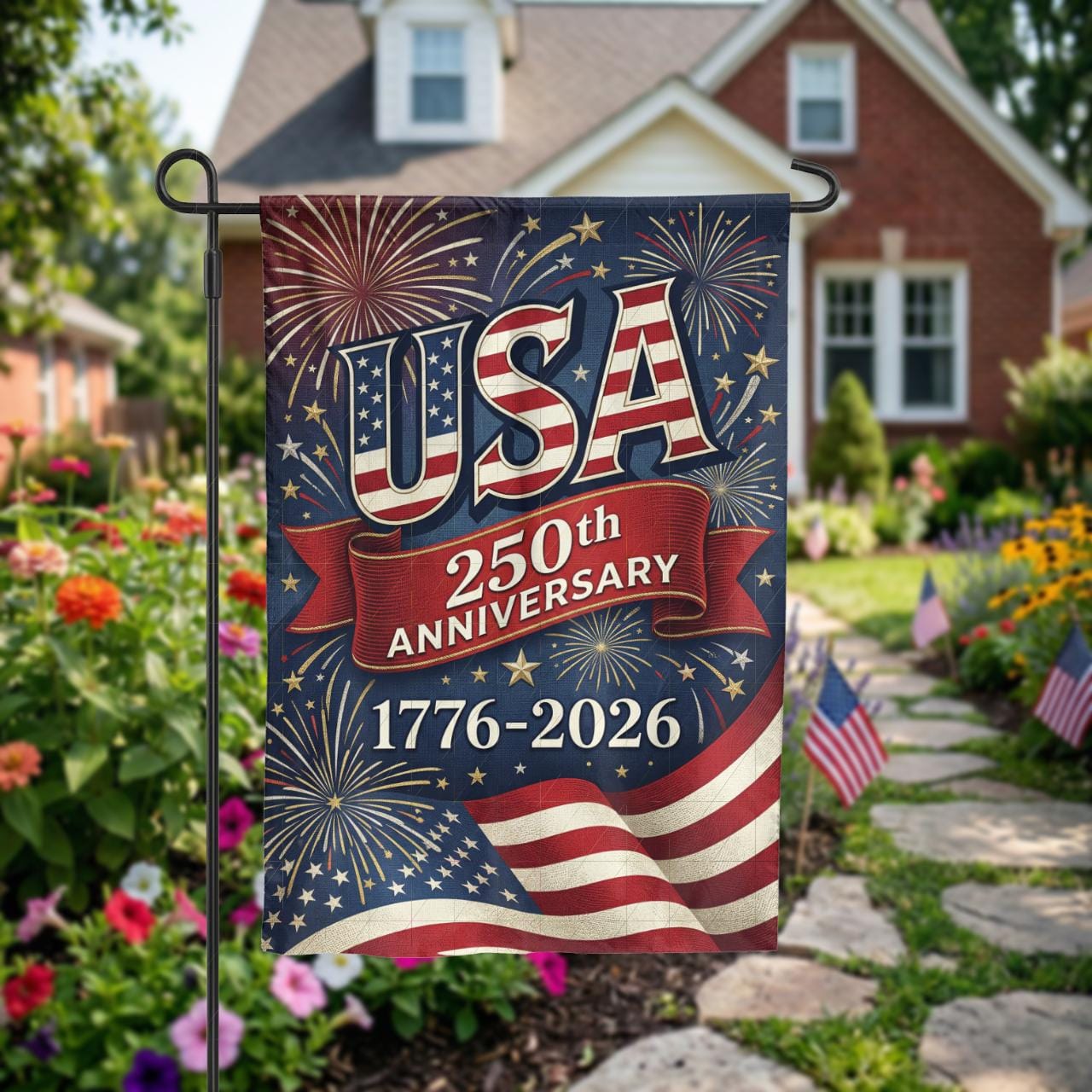 USA 250th Anniversary Garden Flag