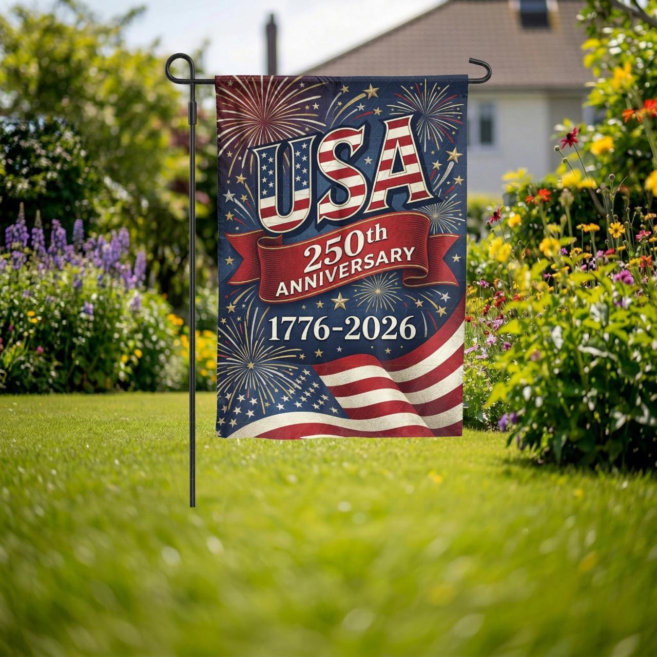 USA 250th Anniversary Garden Flag