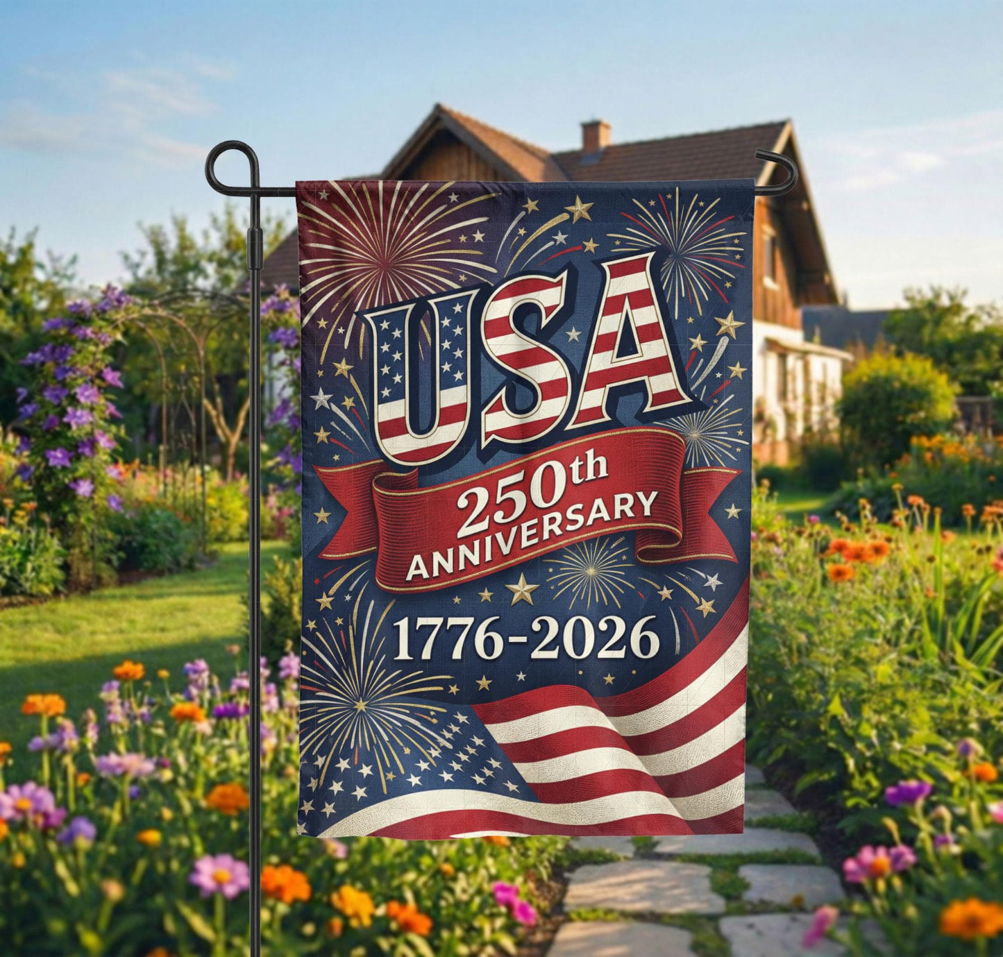 USA 250th Anniversary Garden Flag