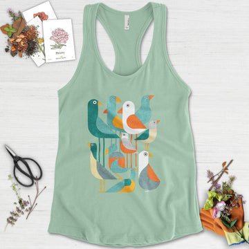 Vibrant Birds Garden Racerback