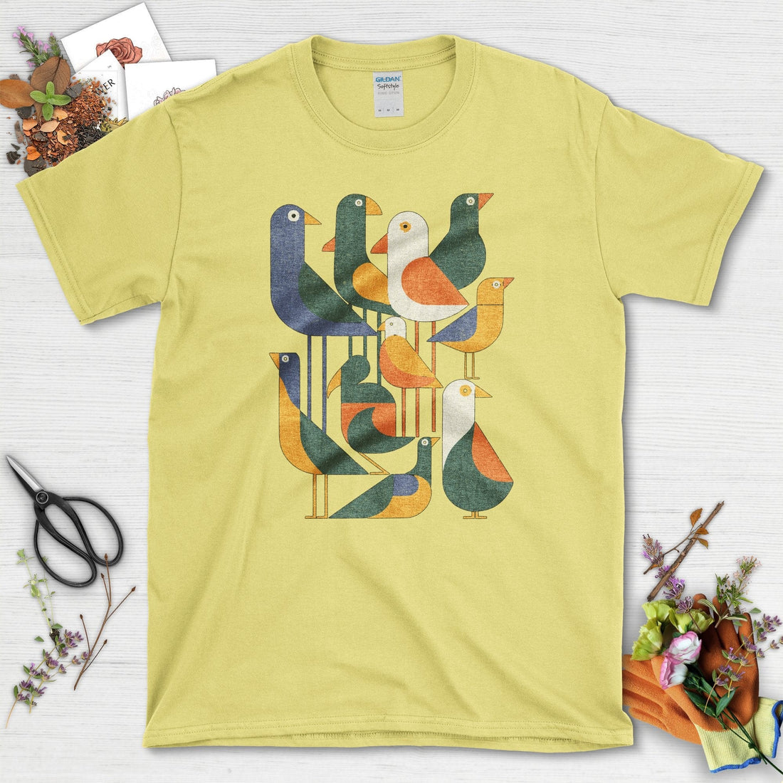 Vibrant Birds Garden T-Shirt