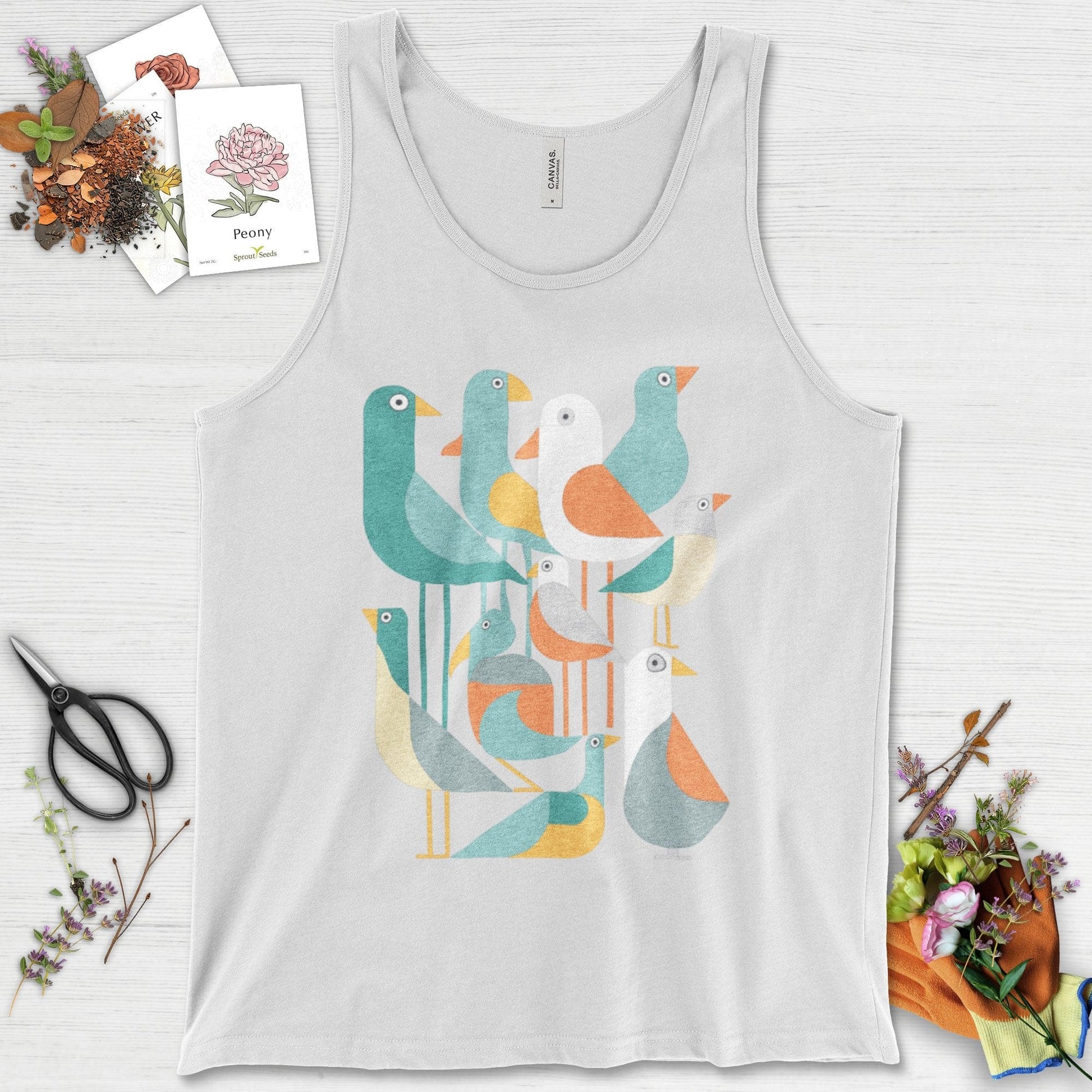 Vibrant Birds Garden Tank Top