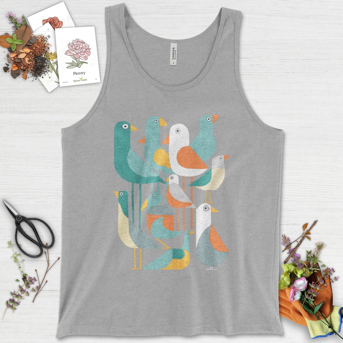 Vibrant Birds Garden Tank Top