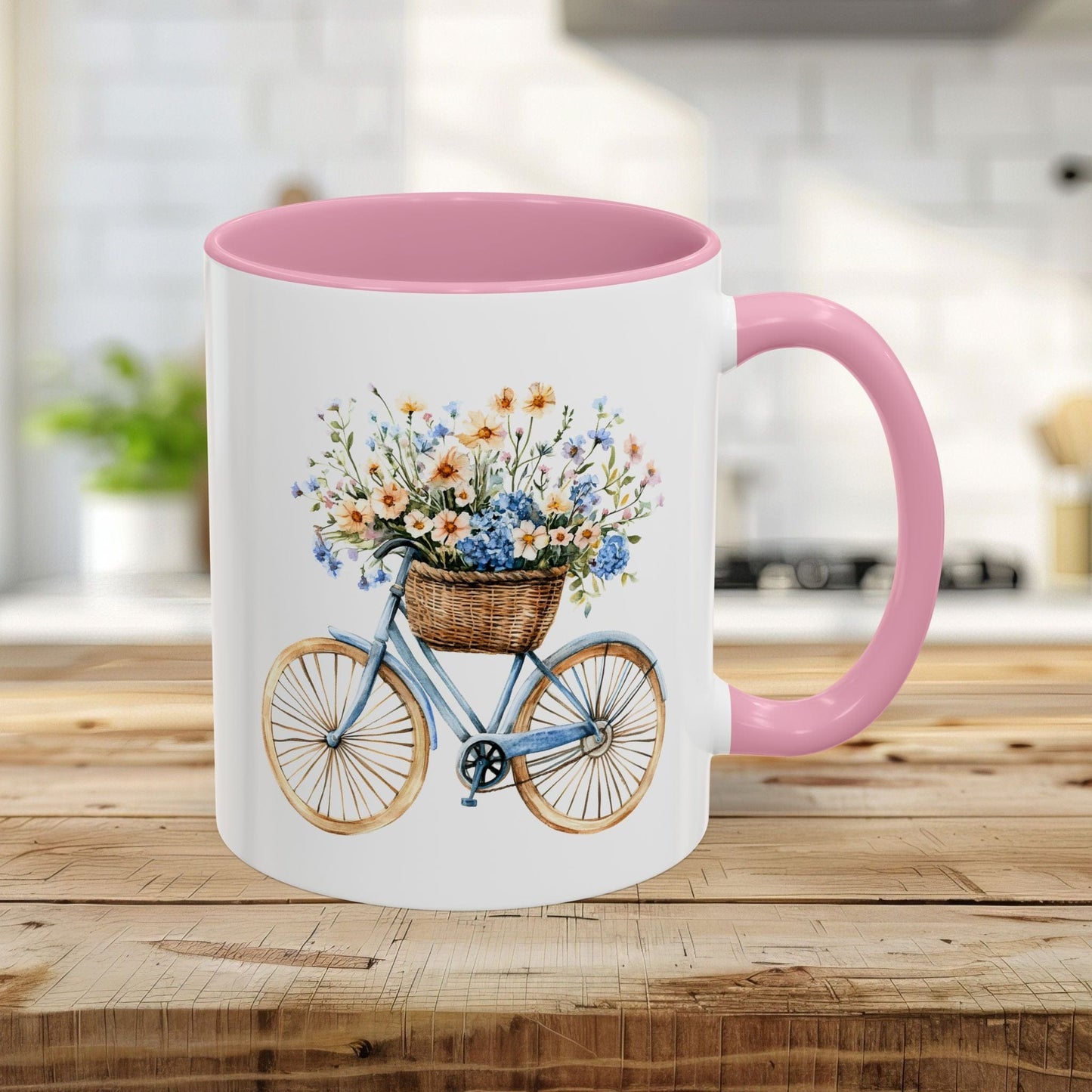 Vintage Bicycle with Basket of Wildflowers Mug (11/15oz)