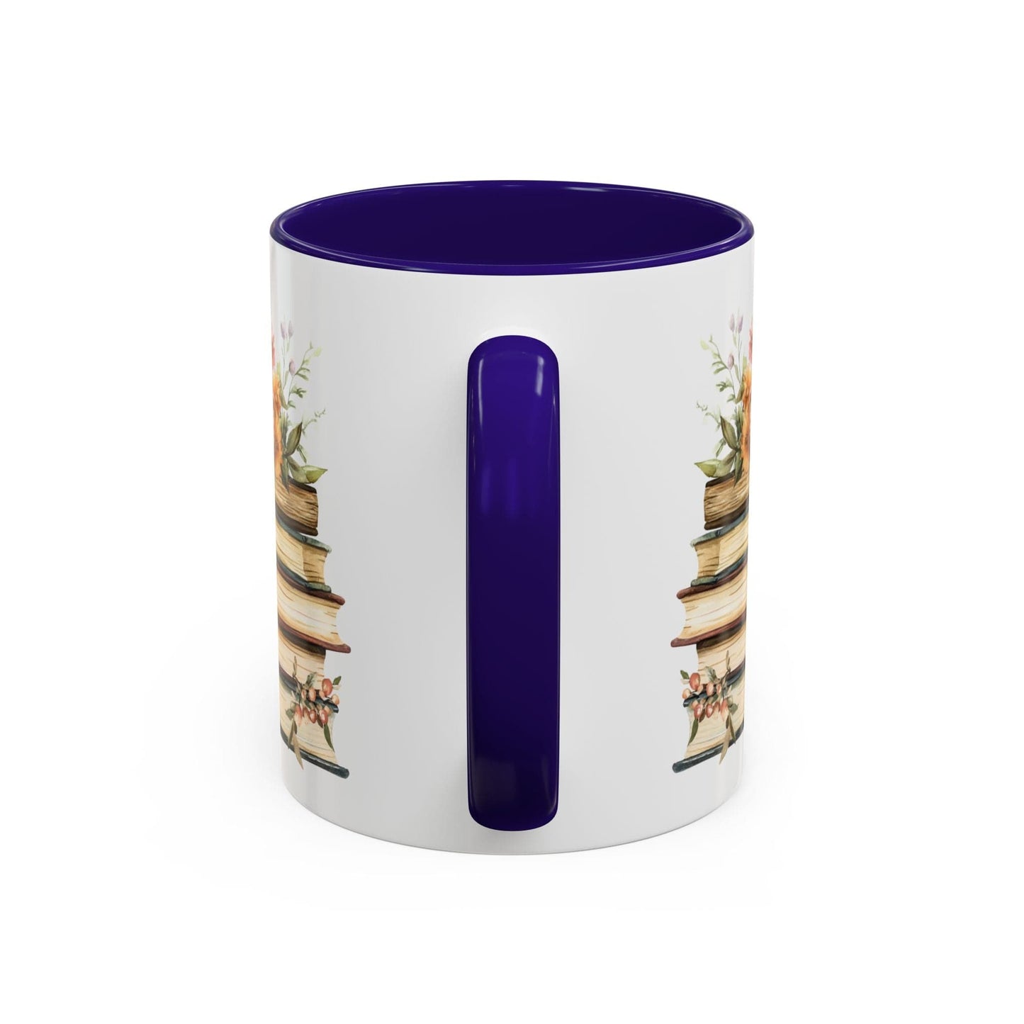 Vintage Books and Summer Flowers Mug (11/15oz)