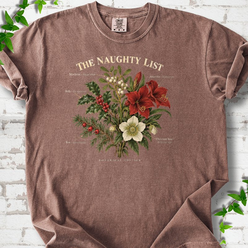 Vintage Christmas Botanical Plate T-Shirt in Espresso – PlotlyGarden