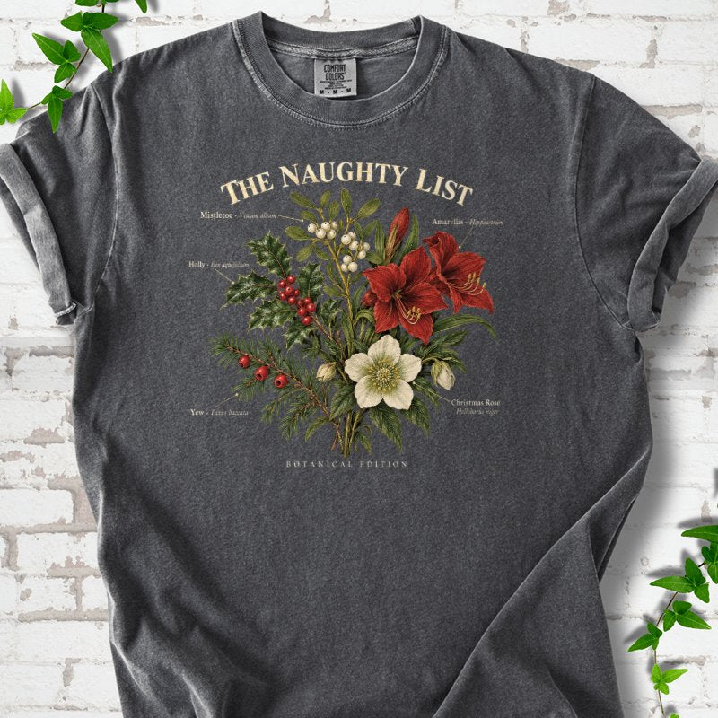 Vintage Christmas Botanical Plate T-Shirt in Pepper – PlotlyGarden