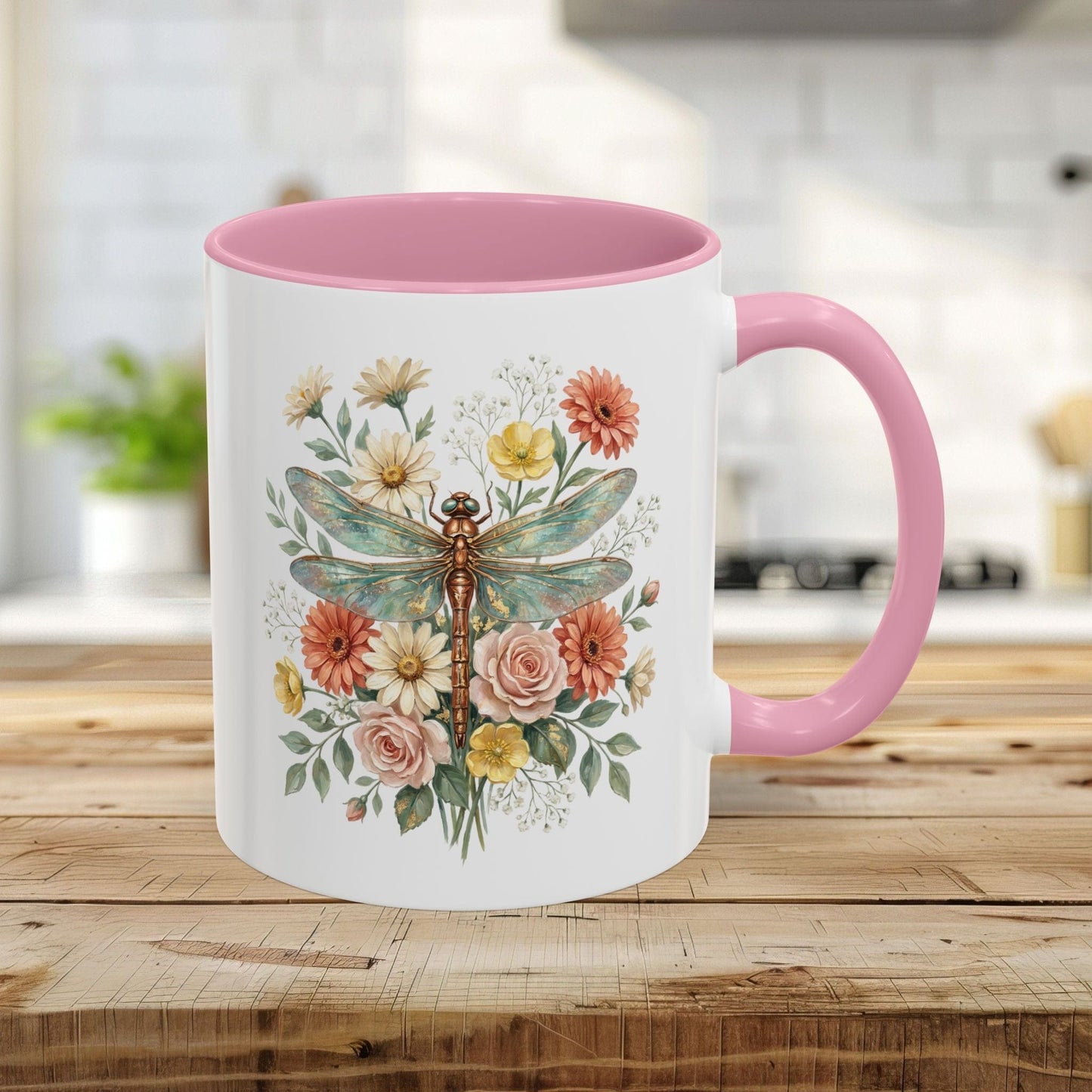 Vintage Floral Dragonfly Mug (11/15oz)