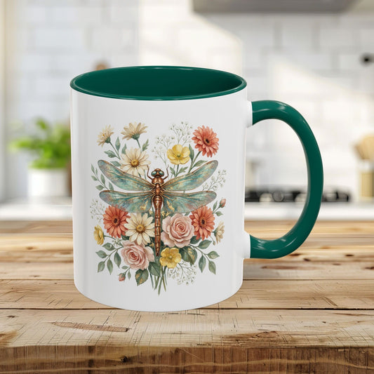 Vintage Floral Dragonfly Mug (11/15oz)