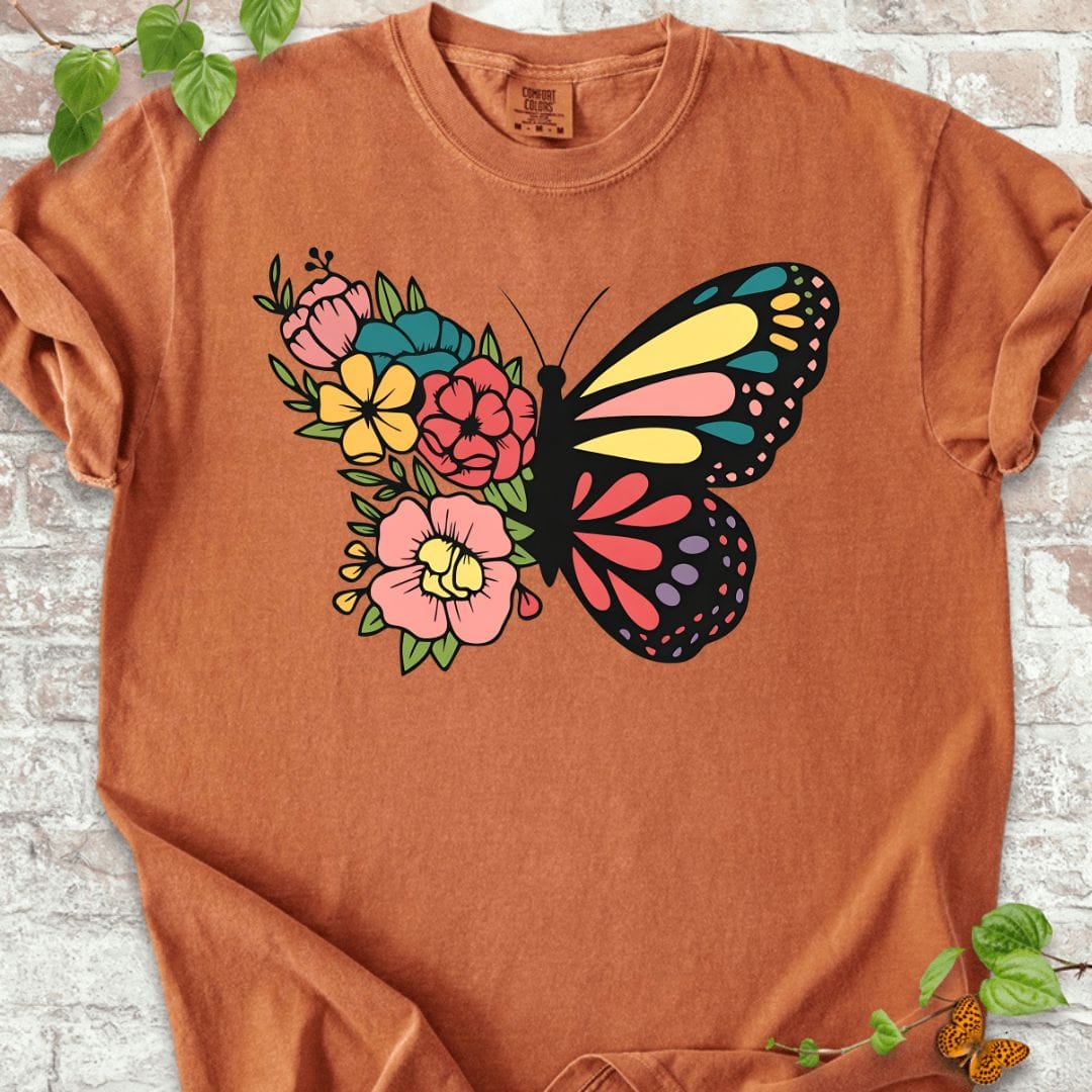 Vintage Floral Insect Butterfly T-Shirt