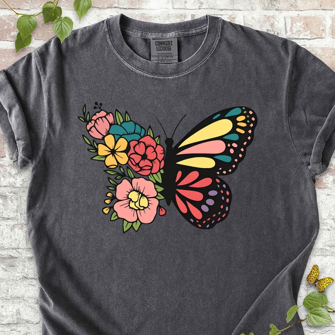 Vintage Floral Insect Butterfly T-Shirt