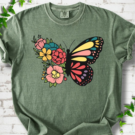 Vintage Floral Insect Butterfly T-Shirt