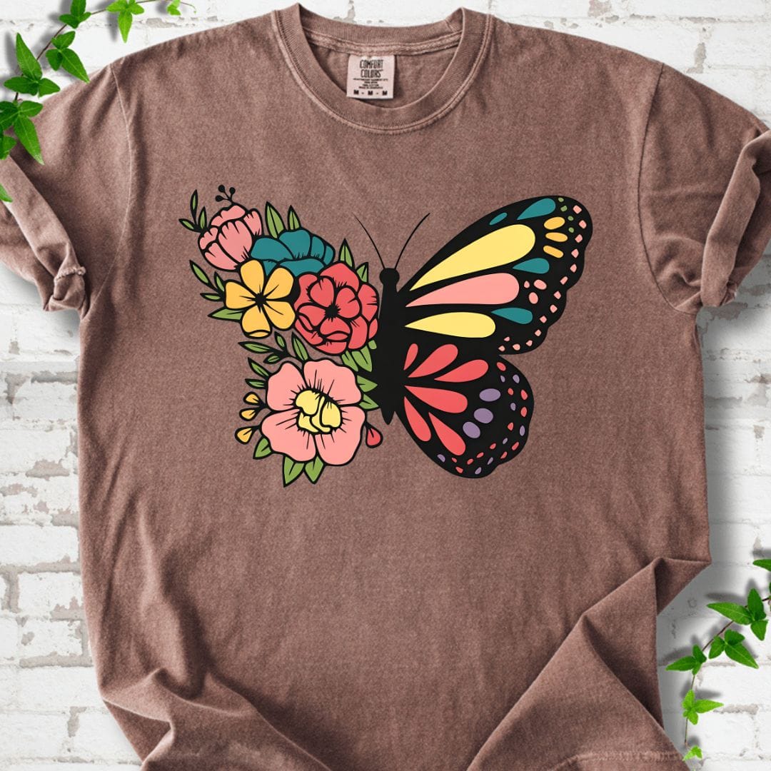 Vintage Floral Insect Butterfly T-Shirt