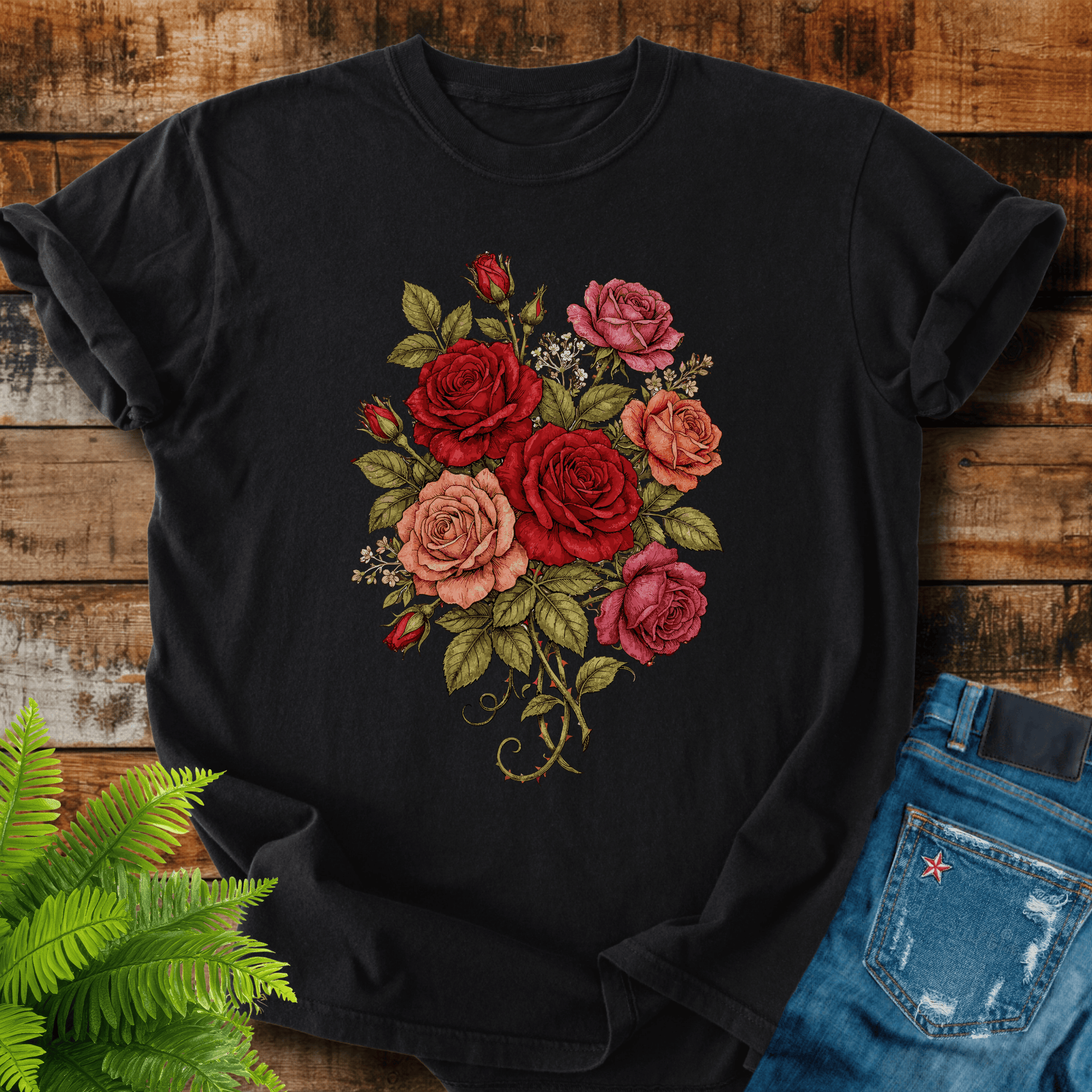 Vintage Rose Bouquet T-shirt
