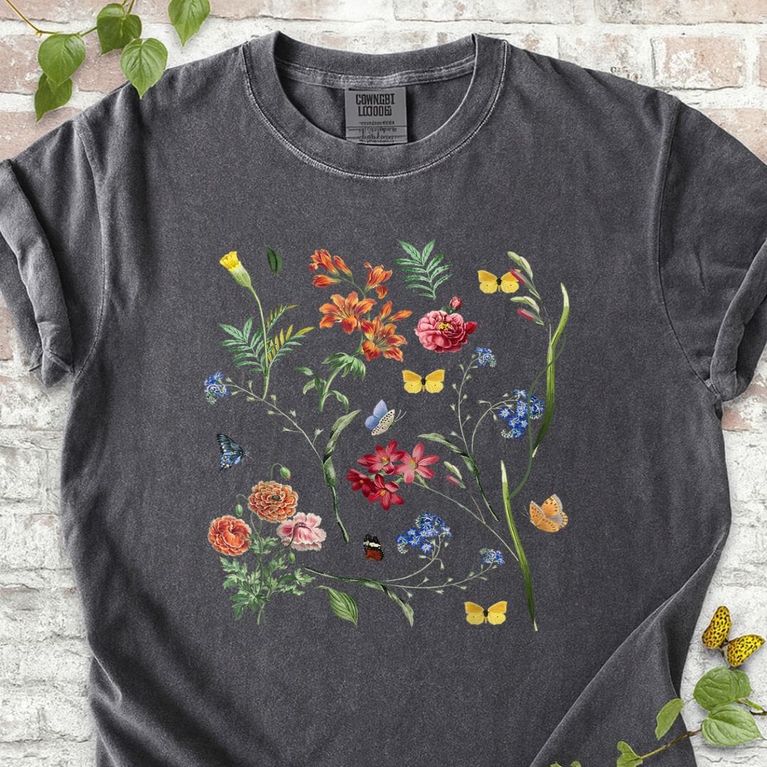 Vintage Wild Botanical Flower T-Shirt
