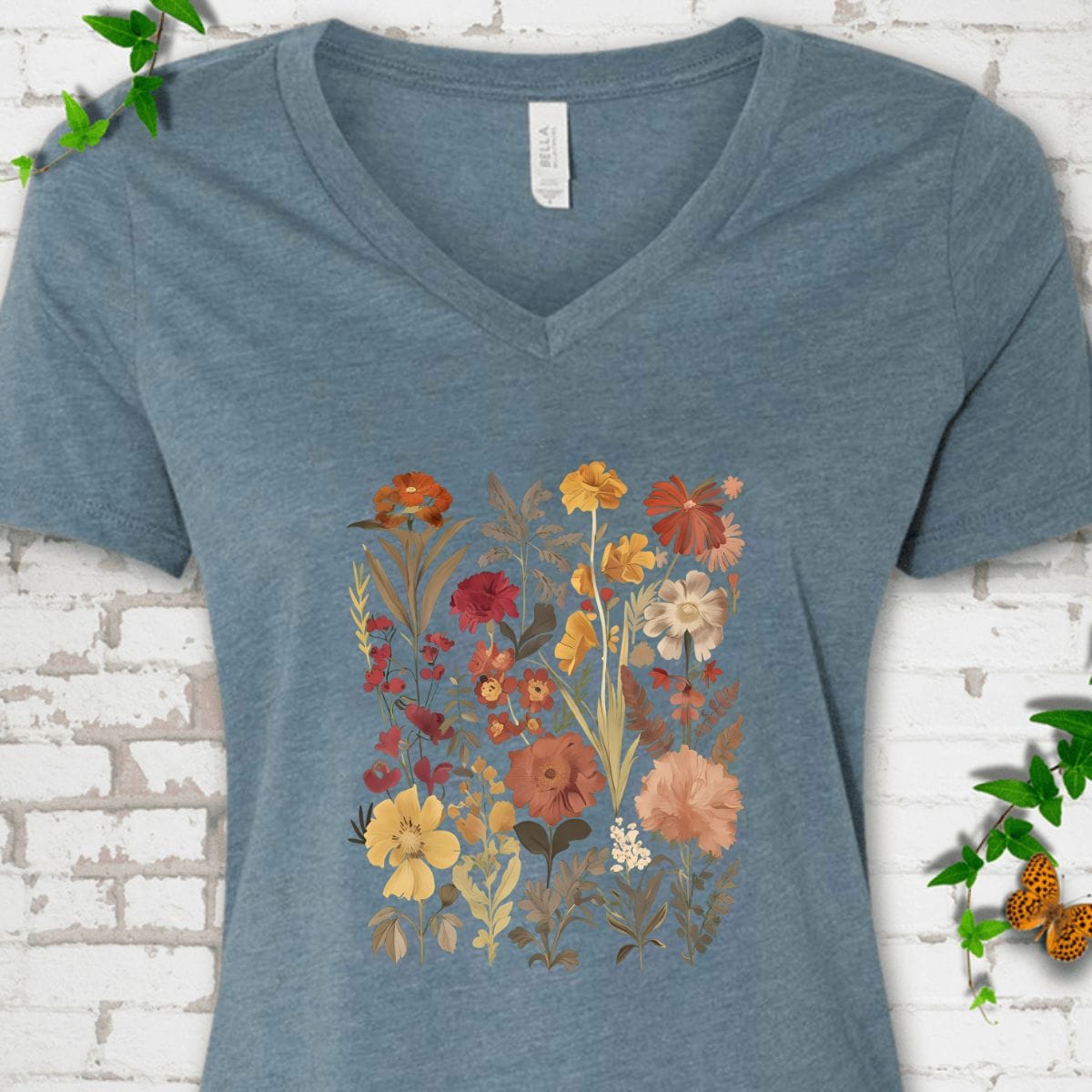 Vintage Wildflower V-Neck T-Shirt