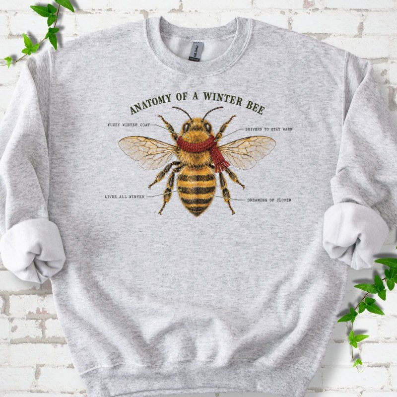 Vintage Winter Bee Anatomy Plate Sweatshirt in Ash – PlotlyGarden