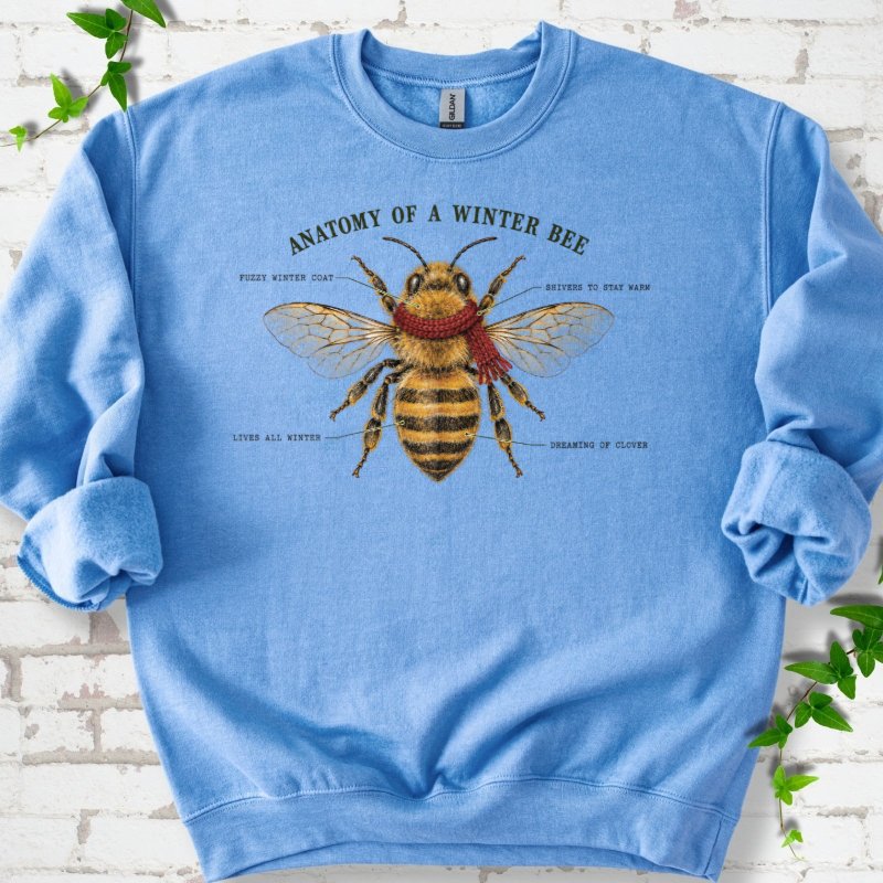 Vintage Winter Bee Anatomy Plate Sweatshirt in Carolina Blue – PlotlyGarden