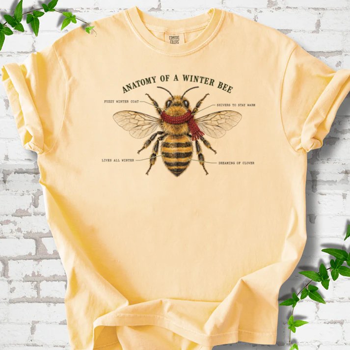 Vintage Winter Bee Anatomy Plate T-Shirt in Butter – PlotlyGarden