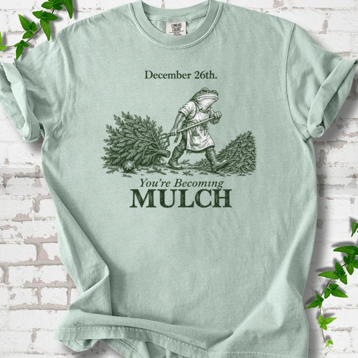 Walking Frog Turning Christmas Tree Into Mulch T-Shirt in Bay – PlotlyGarden