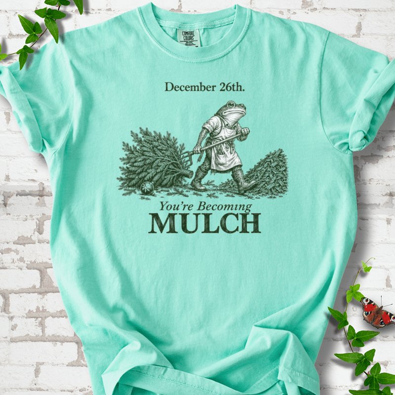Walking Frog Turning Christmas Tree Into Mulch T-Shirt in Island Reef – PlotlyGarden