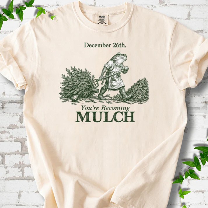 Walking Frog Turning Christmas Tree Into Mulch T-Shirt in Ivory – PlotlyGarden