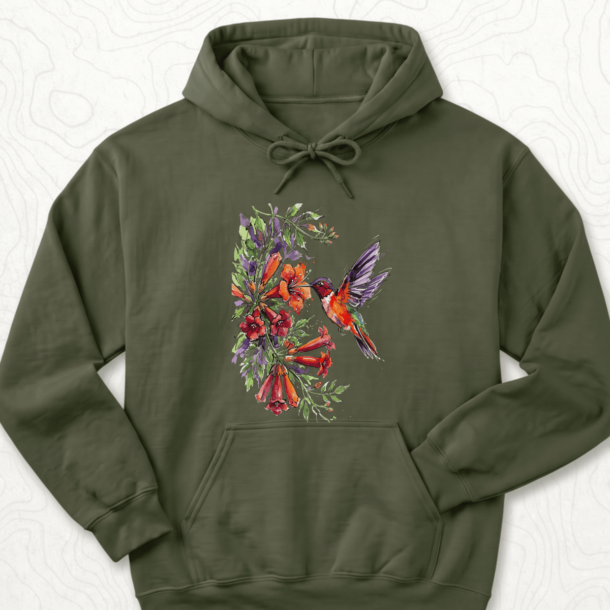 Watercolor Hummingbird Hoodie