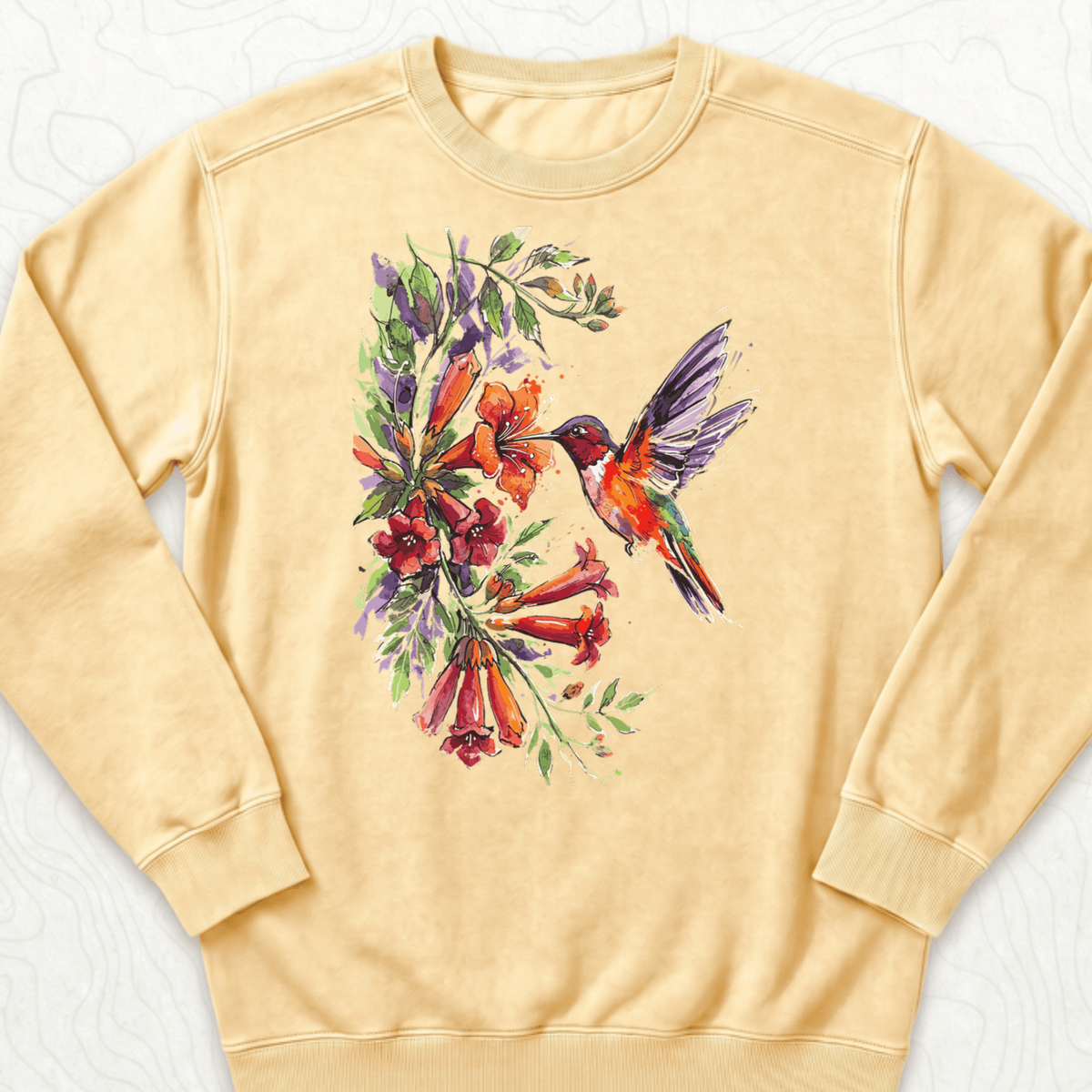 Watercolor Hummingbird Sweatshirt