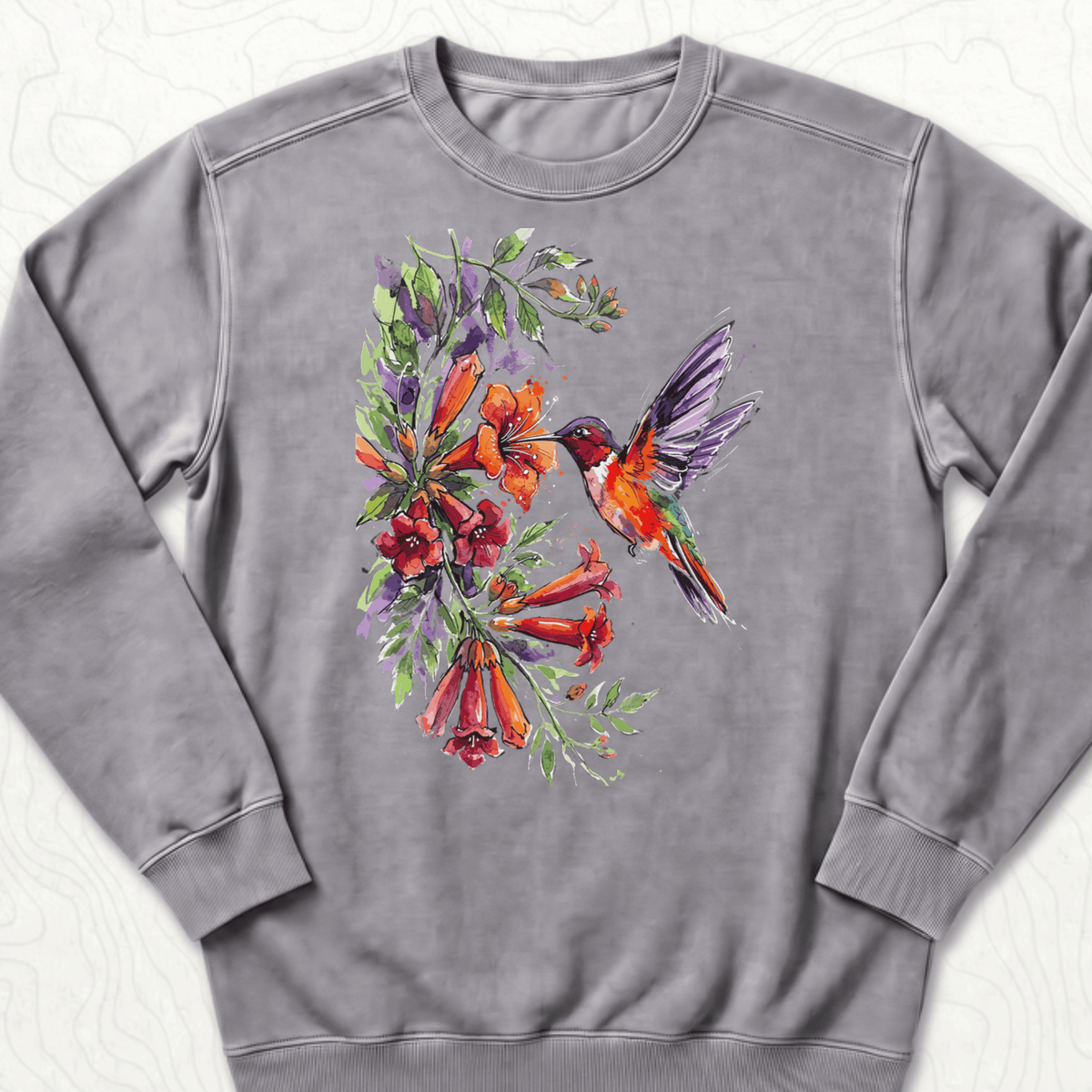 Watercolor Hummingbird Sweatshirt