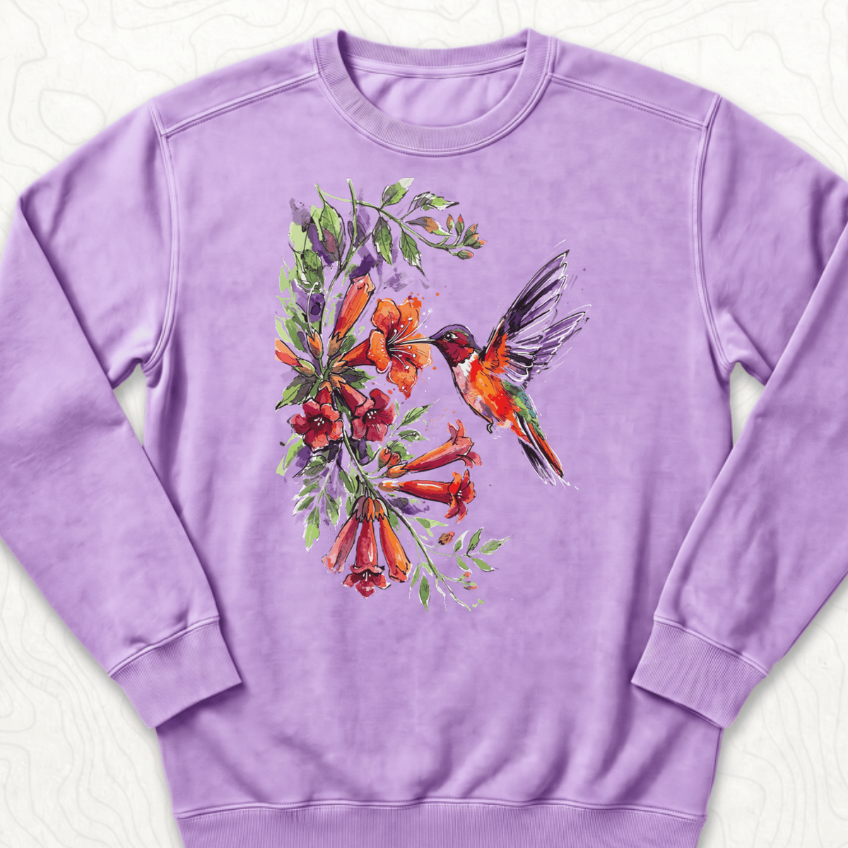 Watercolor Hummingbird Sweatshirt