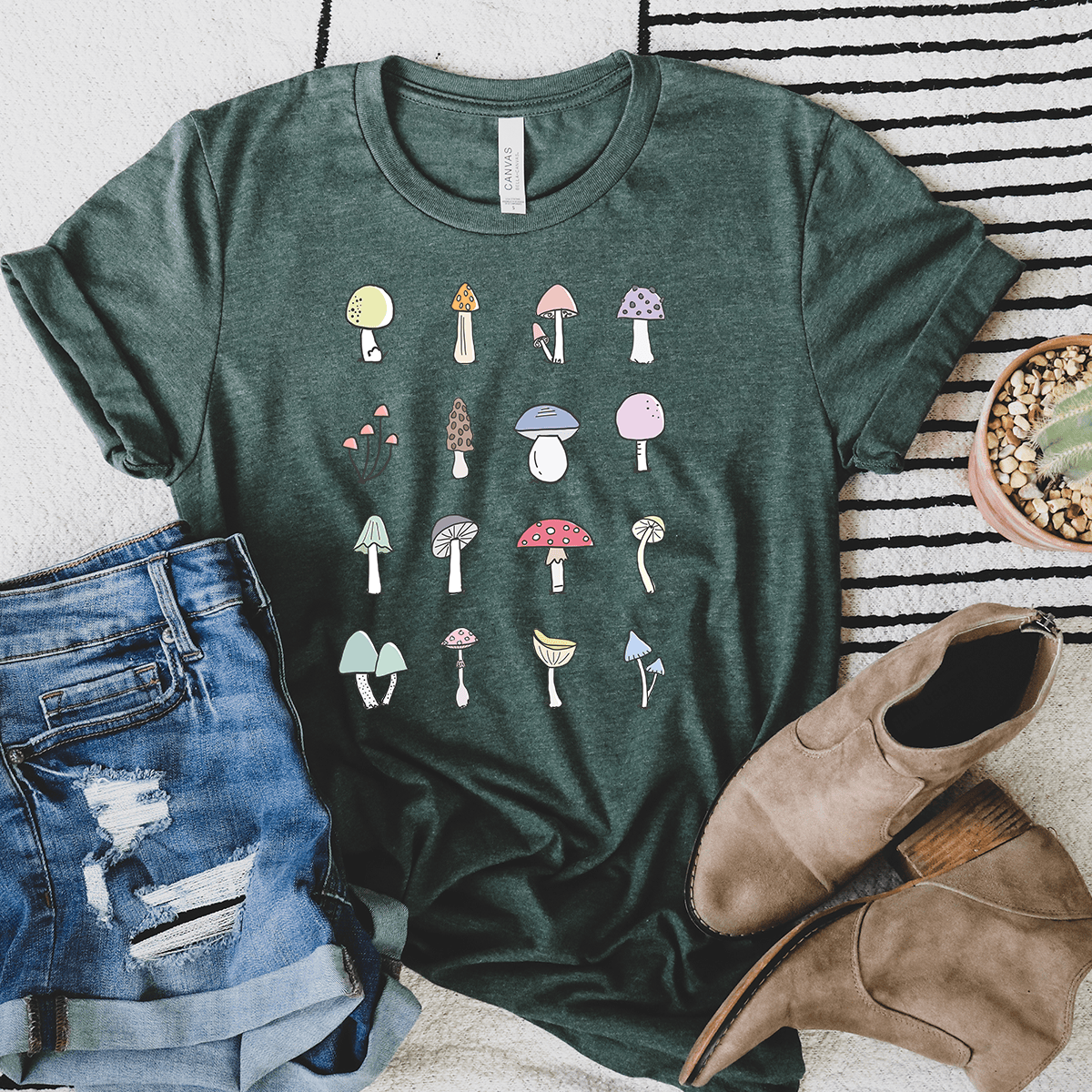 Watercolor Mushrooms Unisex Tee