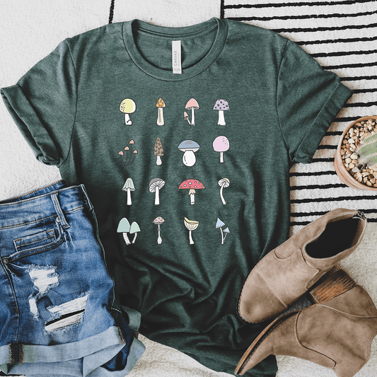 Watercolor Mushrooms Unisex Tee
