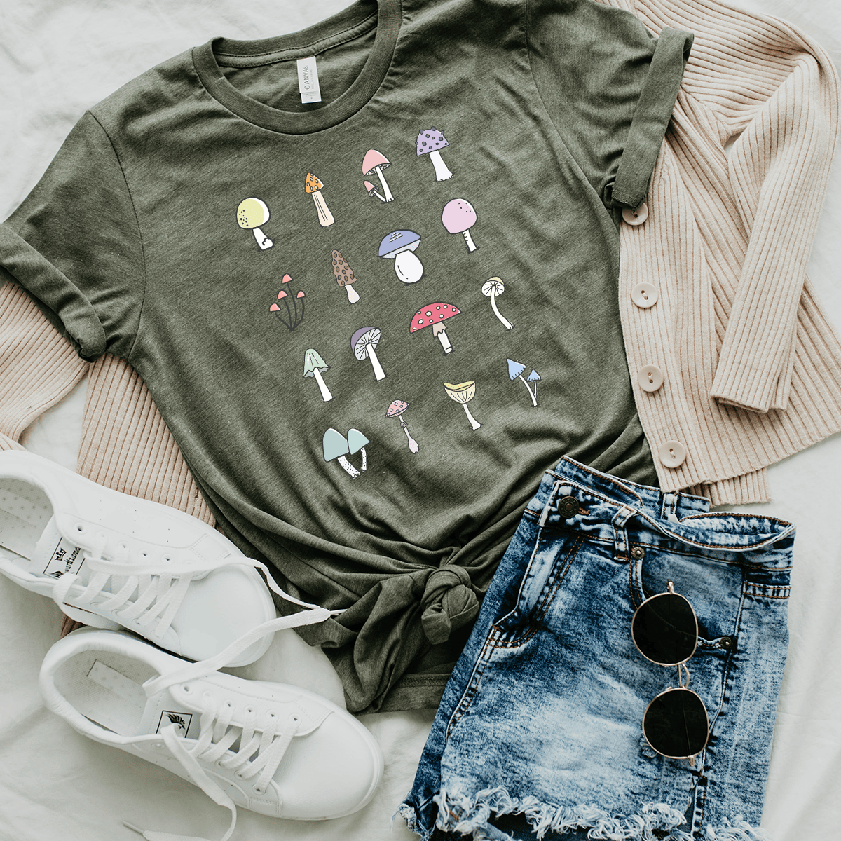 Watercolor Mushrooms Unisex Tee