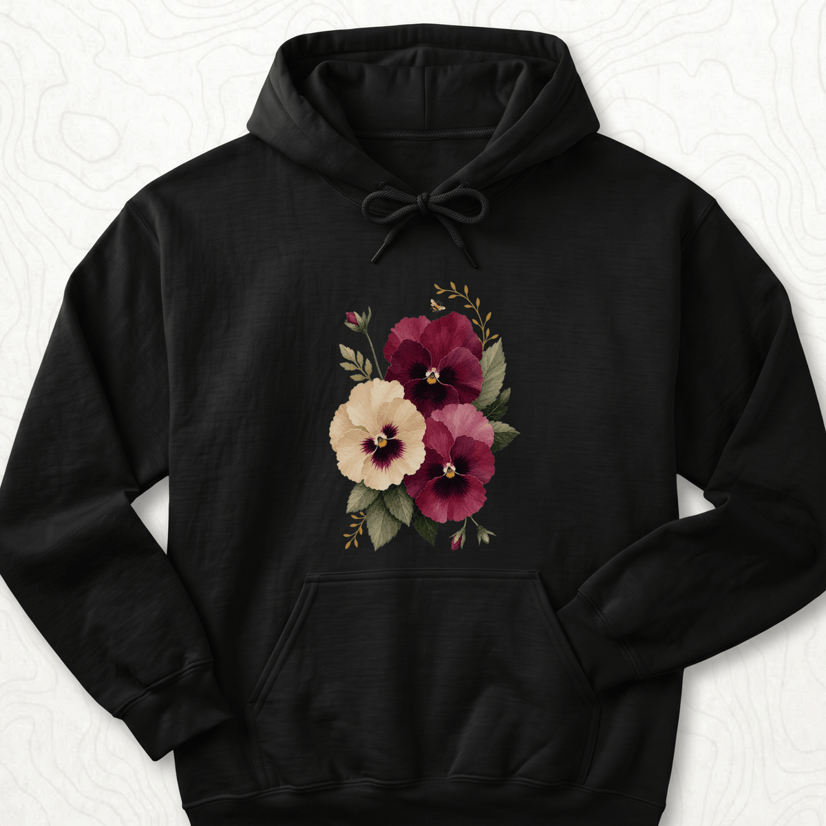 Watercolor Pansies Hoodie