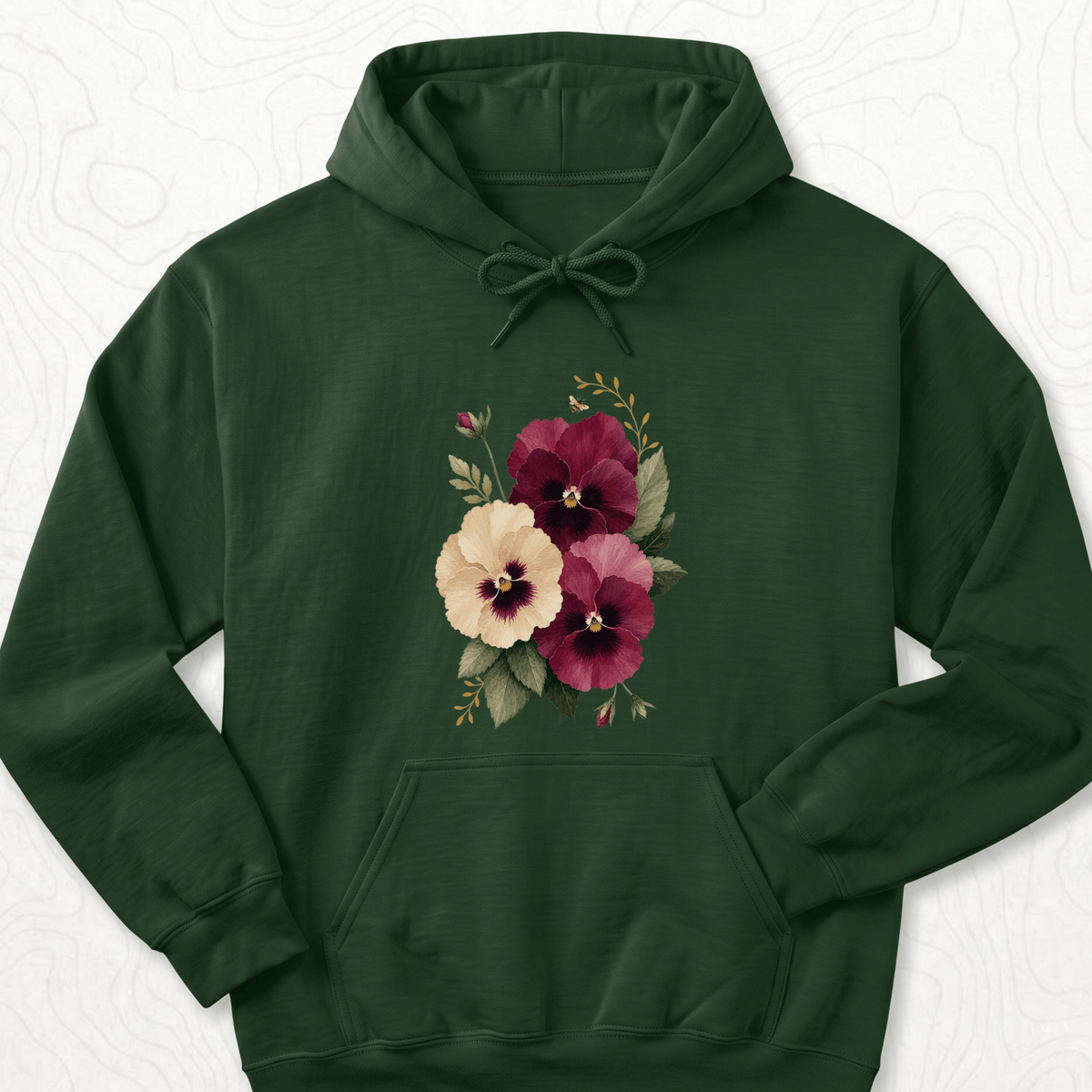 Watercolor Pansies Hoodie
