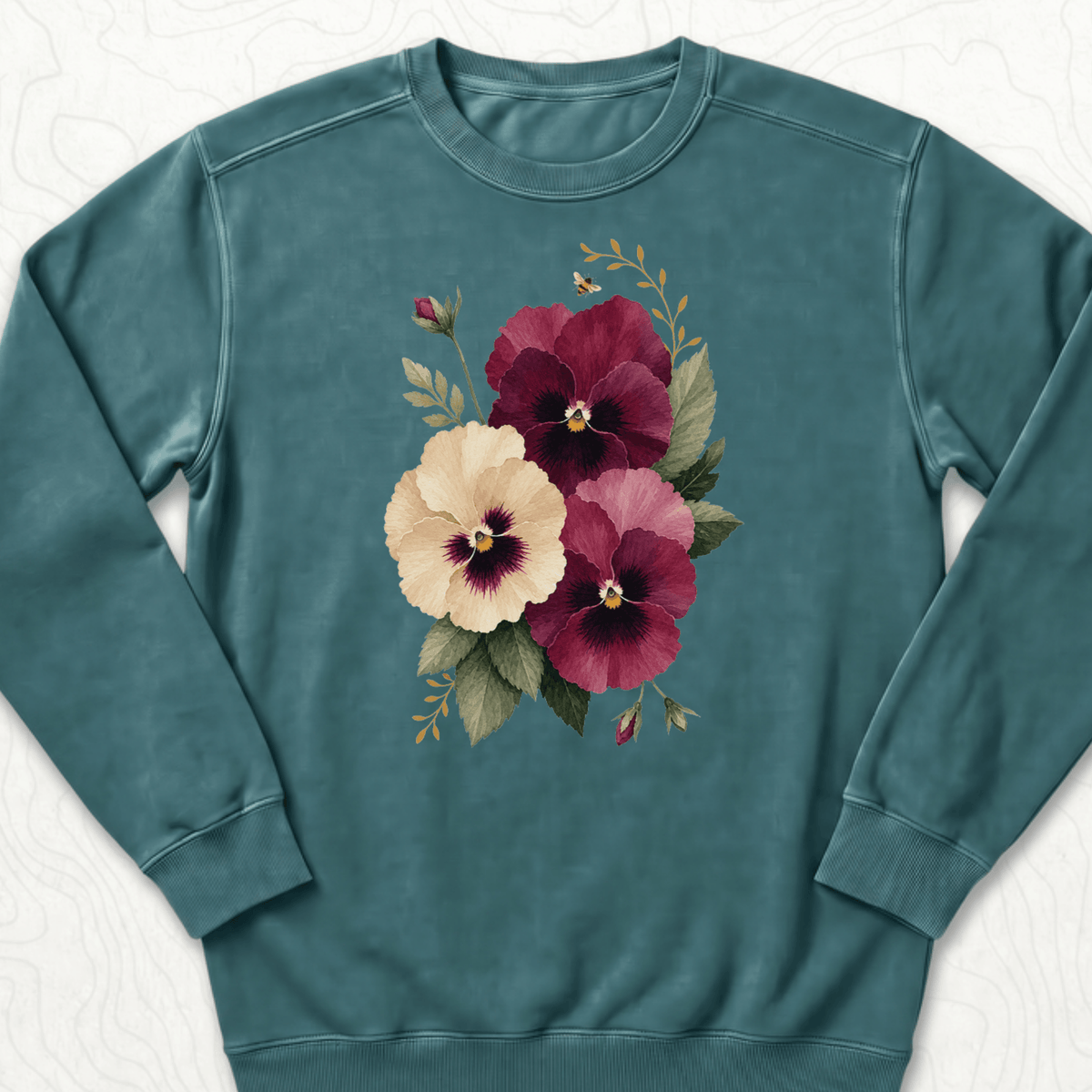Watercolor Pansies Sweatshirt