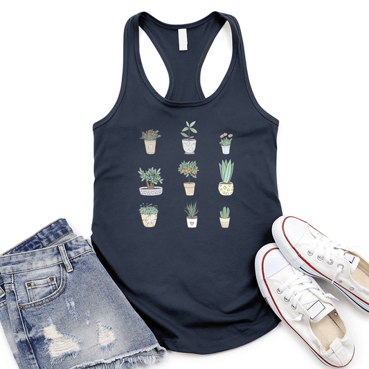 Watercolor Plants Women's Racerback Tank Top