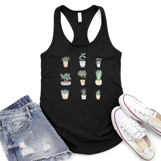 Watercolor Plants Women's Racerback Tank Top