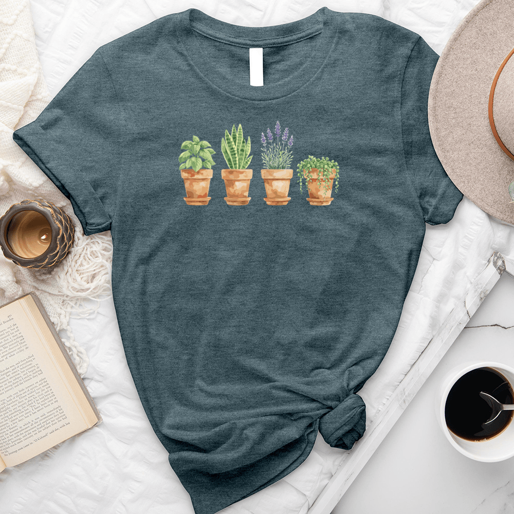 Watercolor Potted Plant Pals Unisex Tee