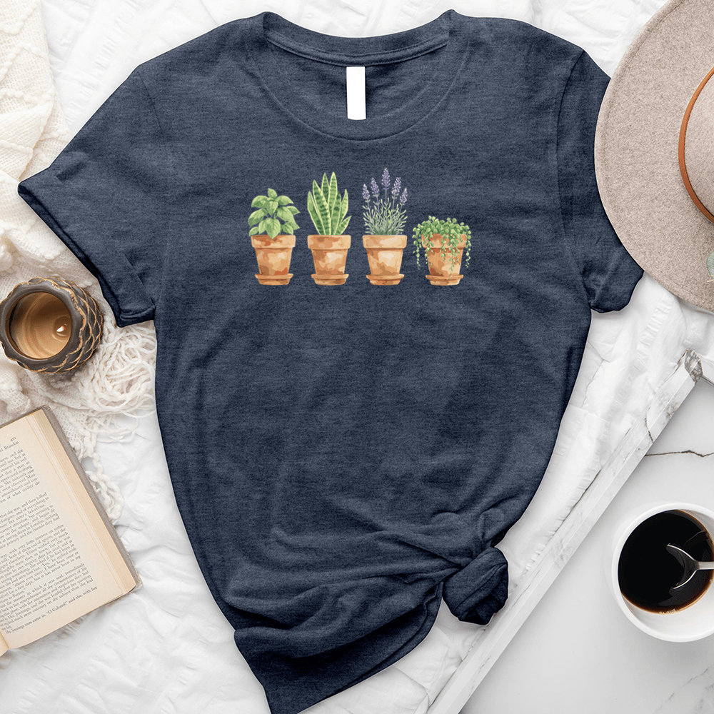 Watercolor Potted Plant Pals Unisex Tee